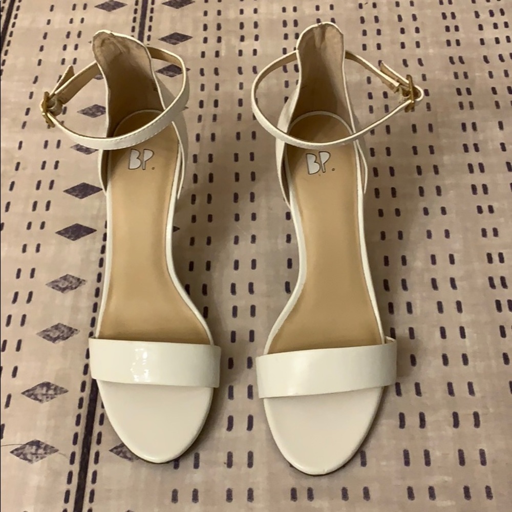 WORN ONCE B.P. White Patent Leather Heels Size 8